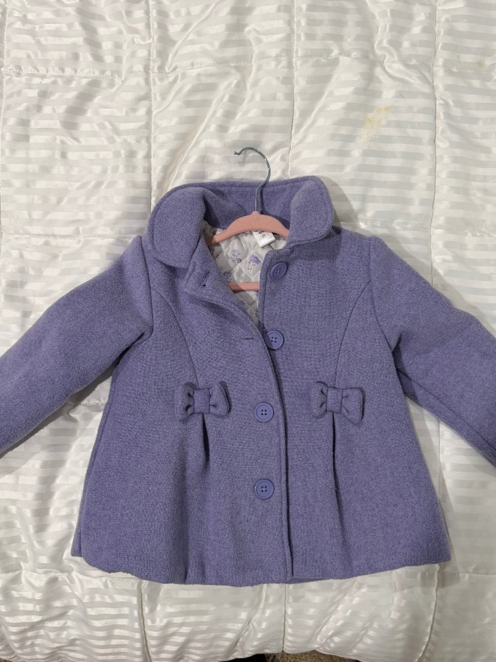 Little Me Purple Pea Coat Size 3T